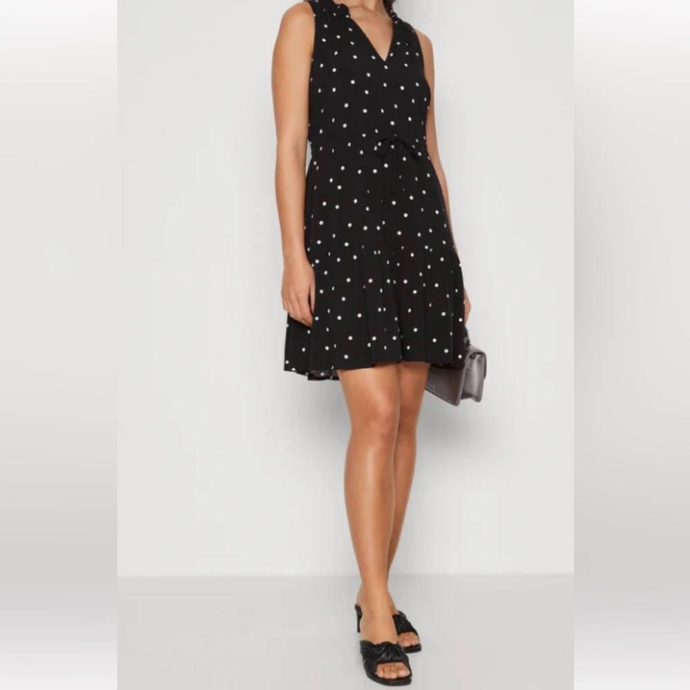 New GAP Viscose Polka Dot Coquette Dress Black & White XL Picnic